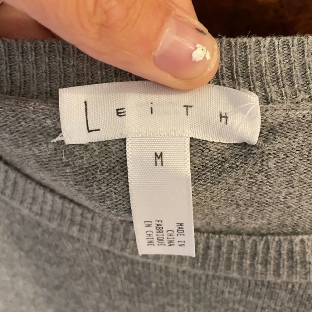 Leith grey sweater with bell sleeves